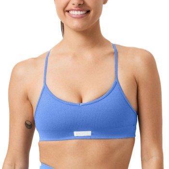 Björn Borg BH Studio Seamless Ribbed Strap Bra Blå polyamid L/XL Dame Björn Borg BH Studio Seamless Ribbed Strap Bra Blå polyamid L/XL Dame