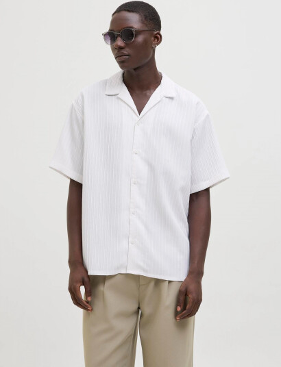 Jack & Jones Jjmassimo Resort Shirt Ss Ln - White - S