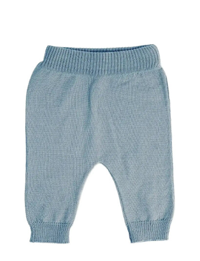 Smallstuff Blue Bukser Flat Strikk Merino Ull 68 74