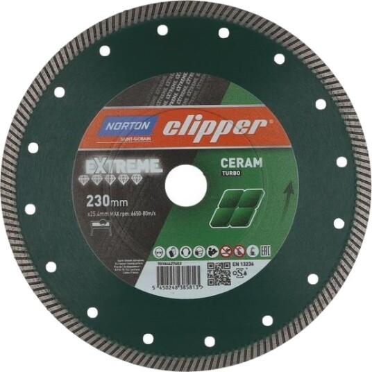 Norton Clipper Clipper Spesial Ceramic Turbo H10 Diamantblad 230 X 25,4 (70184627653)