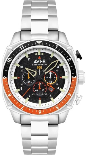 AVI 8 Herreklokke AV 4100 11 Hawker Hunter Sort/Stål Ø43 mm AVI 8 Herreklokke AV 4100 11 Hawker Hunter Sort/Stål Ø43 mm