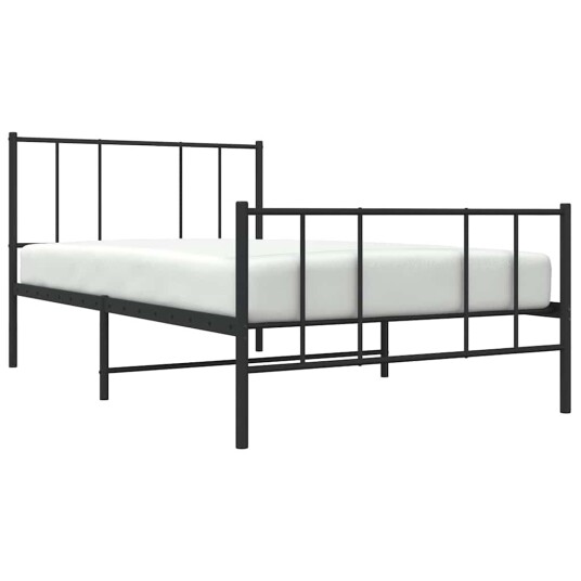 vidaXL Sengeramme i metall med hode- og fotgavl svart 80x200 cm 8720845788629