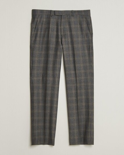Gant Wool Glencheck Suit Trousers Ceramic Grey