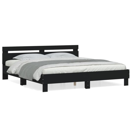 vidaXL Sengeramme med hodegavl svart 180x200 cm konstruert tre 8721012246171
