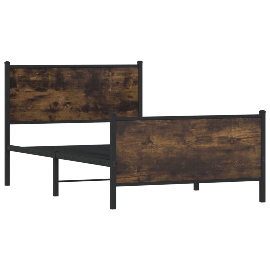 Sengeramme i metall uten madrass røkt eik 100x190 cm 8721102952661