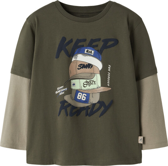 Name It Nmmniam Ls Top Box Khaki green 98