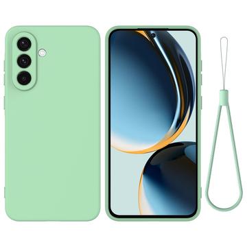 Samsung Galaxy A56 Flytende silikon deksel med håndstropp Grønn