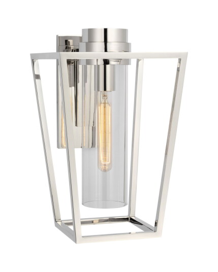 Visual Comfort Presidio Bracketed Sconce Polished Nickel/Clear Glass S Visual Comfort Presidio Bracketed Sconce Polished Nickel/Clear Glass S
