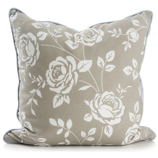 Songvaar® Pute beige m/hvite roser 50x50cm Songvaar Songvaar® Pute beige m/hvite roser 50x50cm Songvaar