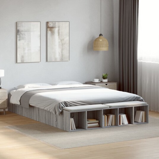  Sengeramme grå sonoma 150x200 cm konstruert tre 8721102622175