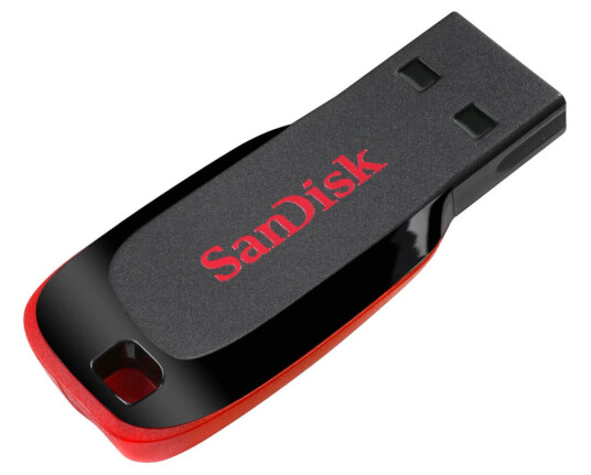 SanDisk Cruzer Blade - USB-flashstasjon - 128 GB - USB - svart, rød