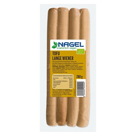 Nagel tofu wiener pølse 280 g Nagel tofu wiener pølse 280 g