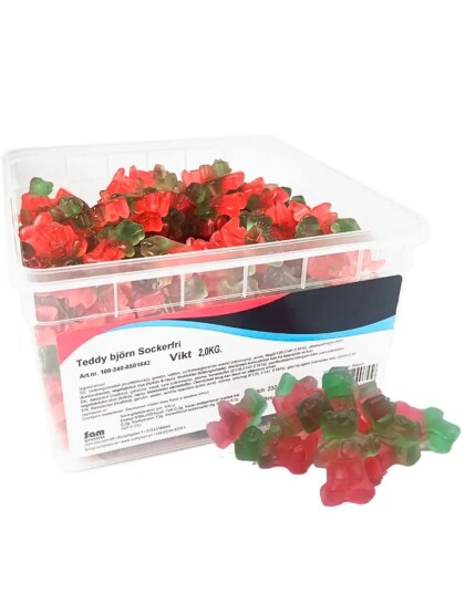 2 kg Sugarfree Jelly Bears Sukkerfrie Vingummibjørner