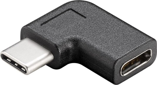 MicroConnect Vinklet USB-C Adapter 90° - Hunn til Hann - 10 Gbps, 4K60Hz, Svart