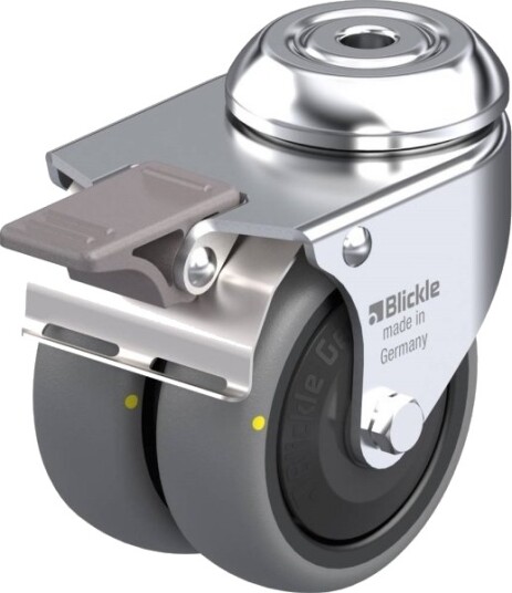 Blickle 637769 Lmda-Tpa 75Kf-Fi-Els Doble Svinghjul, Hjuldiameter 75 Mm, Bæreevne (Maks.) 100 Kg (1 Stk.)