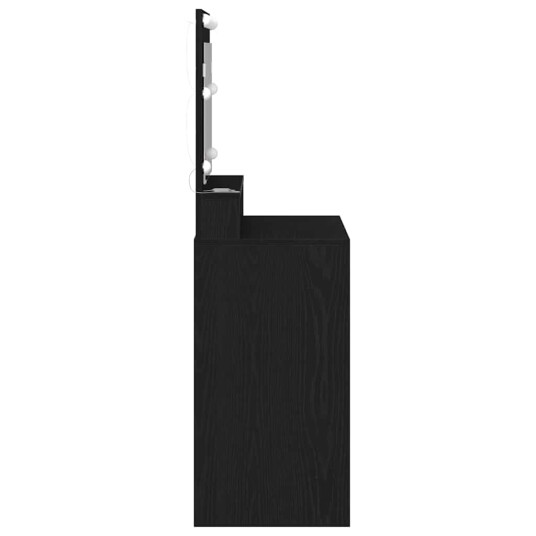  Smykkebord med LED lamper Svart Eik 79x41x135 cm
