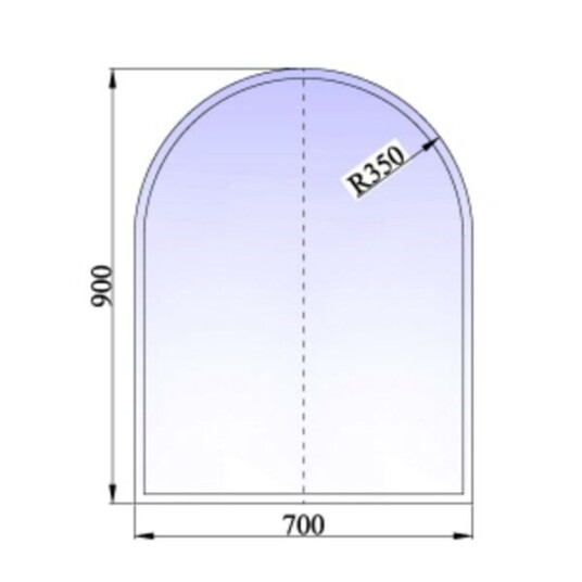 Tolmer Gulvplate 700x900x6mm Fasett Halvrund Klart Glass Tolmer Gulvplate 700x900x6mm Fasett Halvrund Klart Glass