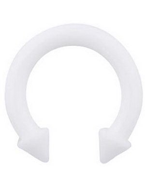 Horseshoe Spiked Ends Hvit Ørepiercing i Silikon Strl 10 x 16 mm med 12 mm kule