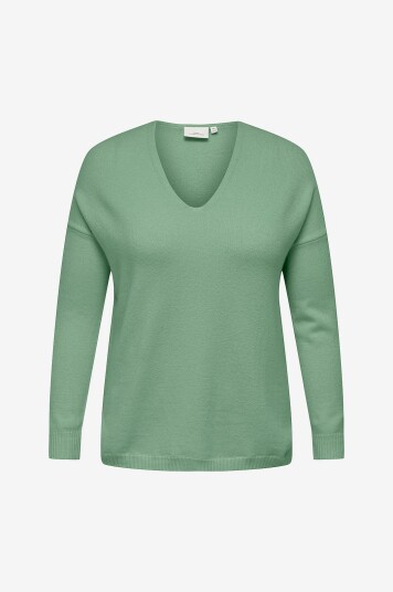 Only Carmakoma - Genser carMargareta LS Pullover Knt - Grønn