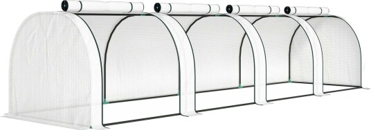 Vintersikkert drivhus med rulleporter – 395x100x80 cm