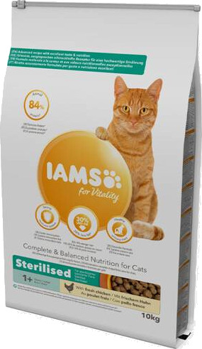 Iams Vitality Kattemat for Voksne Sterilisert med Kylling 10 kg