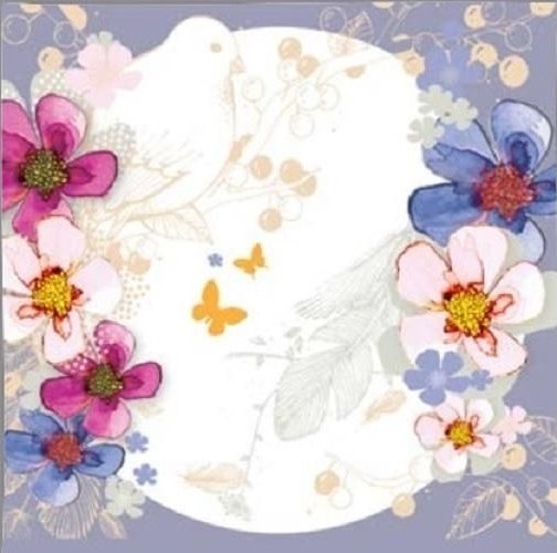 Clear Creation Kort Swarovski Firkant   Blomster