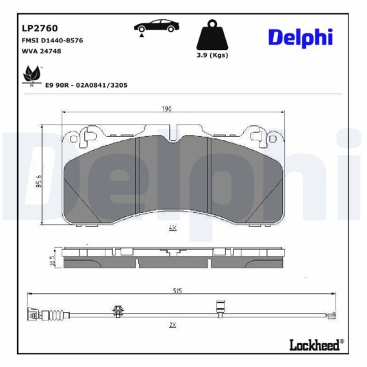 Bremseklosser DELPHI LP2760
