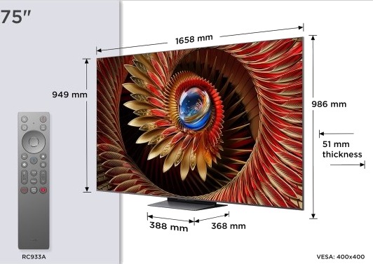 TCL 75" C89K QD-Mini LED 75C89K Svart