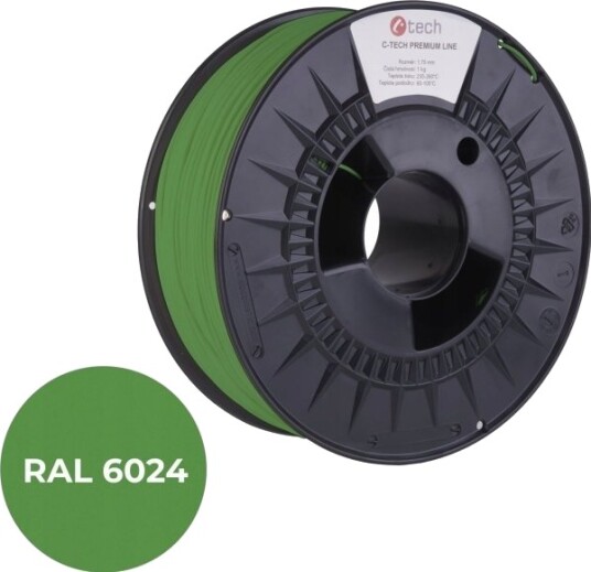 C-Tech C-Tech Trykkstreng (Filament) Premium Line Pla Trafikkgrønn Ral6024 1.75 Mm 1 Kg C-Tech C-Tech Trykkstreng (Filament) Premium Line Pla Trafikkgrønn Ral6024 1.75 Mm 1 Kg