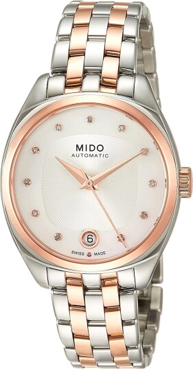 Mido Dameklokke M024.307.22.116.00 Belluna Hvit/Rose gulltonet stål