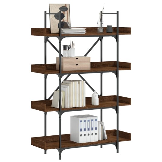  Bokhylle 3 etasjer brun eik 100x33x145,5 cm konstruert tre 8721012194786