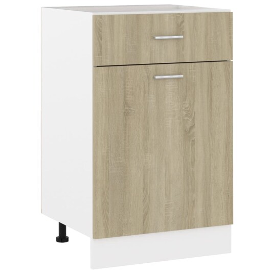vidaXL Bunnskap med skuff sonoma eik 50x46x81,5 cm sponplate vidaXL Bunnskap med skuff sonoma eik 50x46x81,5 cm sponplate