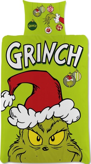 Licens Grinch sengetøy 100% bomull Barnesengetøy 140x200 cm Julesengetøy