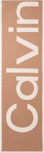 Calvin Klein Bold Logo 2-Tone Jacquard Scarf - Brown - ONE SIZE