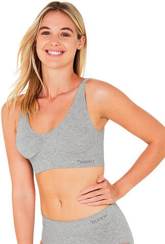 Boody Padded Shaper Crop Bra Lysegrå   Str. S