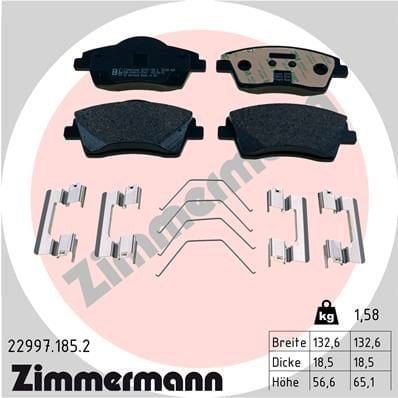 Bremseklosser ZIMMERMANN 22997.185.2 Bremseklosser ZIMMERMANN 22997.185.2