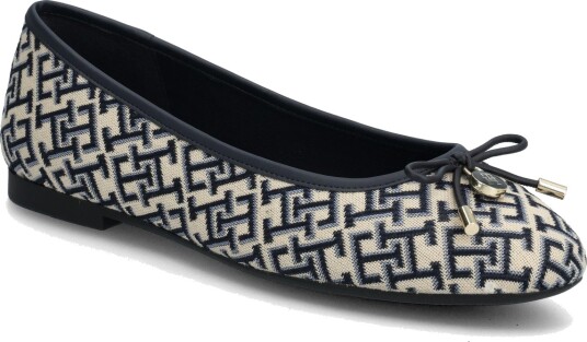 Tommy Hilfiger Th Charm Jacquard Ballerina   Navy   38