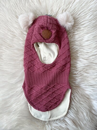 Need it   Balaclava i ull/bomull "Pote" Fin rosa
