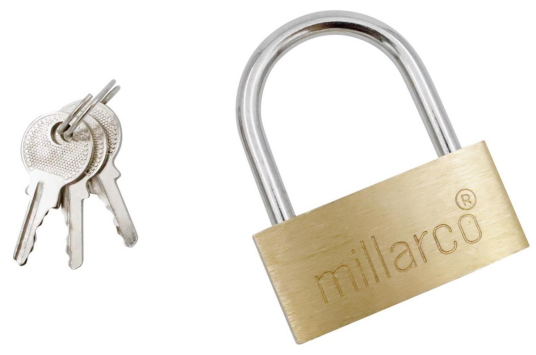 HENGELÅS 50mm MS m/3 NØKLER 10 MILLARCO HENGELÅS 50mm MS m/3 NØKLER 10 MILLARCO