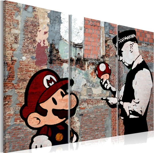 Bilde Banksy Warning 90x60 Artgeist sp. z o. o.