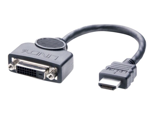Lindy HDMI DVI-D adapter 0,2 m Hankjønn Sort