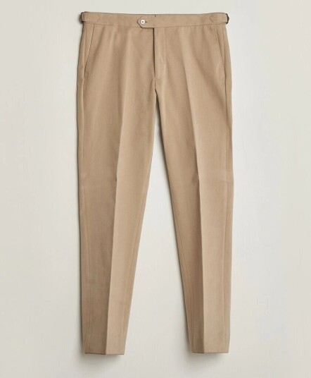 Oscar Jacobson Dandy Brushed Cotton Trousers Beige