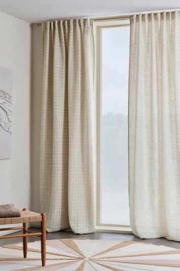 Kim gardin med multifunksjonsbånd 2-pk Beige