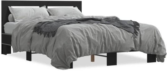 Sengeramme svart 120x190 cm konstruert tre og metall 8721102614132