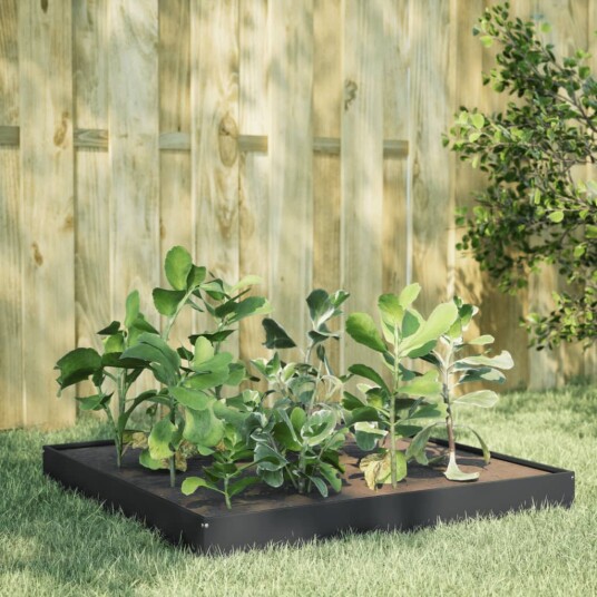 Forhøyet hagebed antrasitt 100x100x18,5 cm stål Forhøyet hagebed antrasitt 100x100x18,5 cm stål