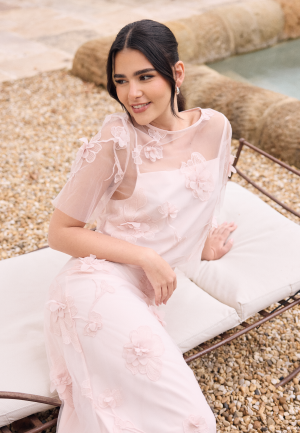 Bubbleroom Occasion 3D Floral T-shirt Blouse Light pink XS