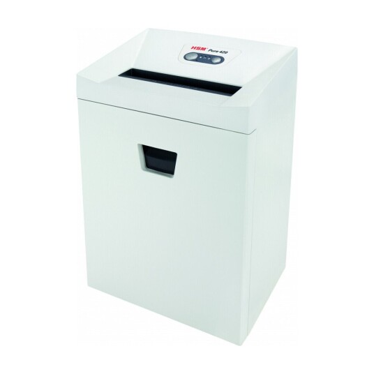 HSM PURE 420 MAKULERINGSMASKIN PARTIKKELKUTT-MAKULERING 56 DB 24 CM, HVIT