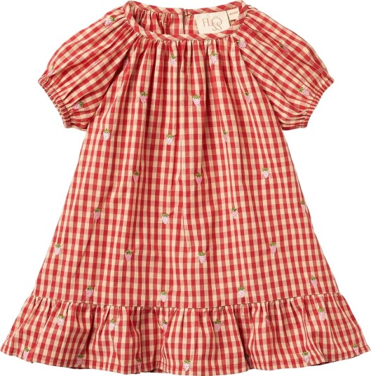 Flöss Kjole Molly Rød/Rosa Berry Gingham Flöss 3 år (98) Kjole