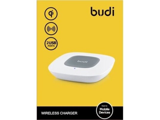 Budi - Qi Trådløs Lader Og + Usb-Porter (Hvit)