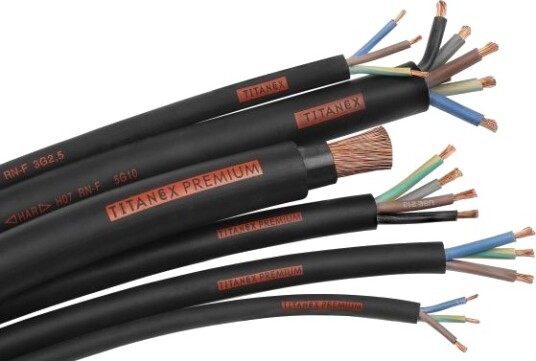 Nexans TITANEX Gummikabel 7G 1,5 mm² lederområde 1 m, kappet